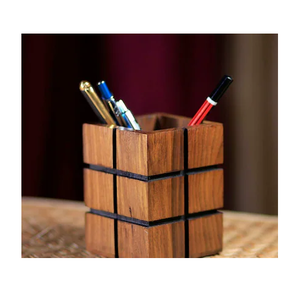 Wood Pen Holder Luxury Business Gift Stationery Storage Premium Quality Desk Organizer for Office and Makeup Brushes Pen Holder - Product Image 1
