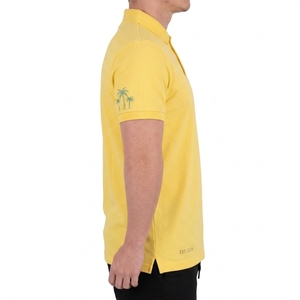 Polo de Manga Corta Amarillo para Hombre, de Algodón, con Logotipo Bordado de Explorador Marino, Corte Regular Informal, Color Sólido, Transpirable - Product Image 6