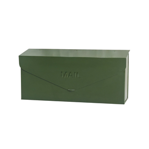 Green Metal Wall Mount Mailbox Embossed Mail Front Access Non Locking Outdoor Letter <b>Box</b> - Product Image 1