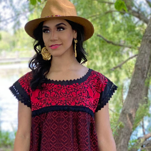 Por encargo de las mujeres Floral Plunge bordado a mano vestido de encaje cuello vestido nuevo bohemio Vintage colección Sexy Casual manga corta - Product Image 1