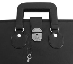 Custom Embroidered Masonic Badge Black Leather Portfolio <b>Case</b> Gold Laurel Emblem Classical Style <b>Sew</b>-On Patch - Product Image 6