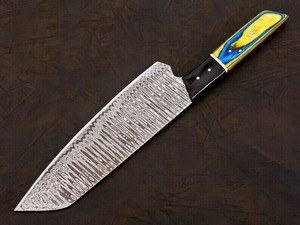 BA ENTERPRISES Cuchillo de Cocina Premium de Acero de Damasco Forjado a Mano de Grado Industrial de 12 Pulgadas, 0.45mm de Grosor, con Punta Caída para Cortar Huesos - Product Image 2