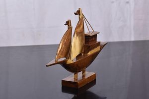 Decoración de Barco de Madera Moderna Hecha a Mano, Escultura Náutica de Velero para Mesa, Adorno para Sala de Estar y Decoración del Hogar - Product Image 3