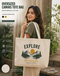 Oversized 12oz Cotton <b>Canvas</b> <b>Tote</b> Bag Large Capacity Reusable Shopping Beach Travel Grocery Bag Custom Logo Print - Product Image 4