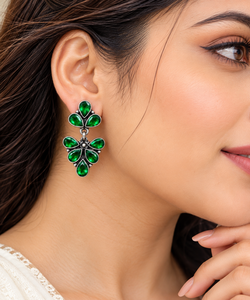 Pendientes de Plata Oxidada con Ónix en Forma de Gota |   Joyería Artificial de Moda al por Mayor, Estilo Bohemio con Forma de Lágrima Floral, para Mujeres, Venta al por Mayor, OEM - Product Image 2