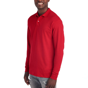 Polo de manga larga informal para hombre, mezcla de poliéster, tela transpirable, diseño cómodo, ajuste cómodo para la actividad diaria. - Product Image 3