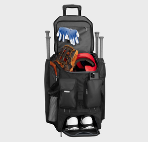 Sac de sport à roulettes moderne Lamatex Sports LS-1033, couleurs personnalisées, pour équipement de baseball, avec plusieurs compartiments, en polyester, fermeture éclair - Product Image 2