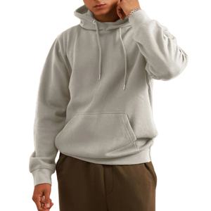 Jersey OEM de alta calidad, Sudadera con capucha de mezcla de algodón teñido liso, logotipo estampado personalizado, sudaderas con capucha y sudaderas para hombre - Product Image 1