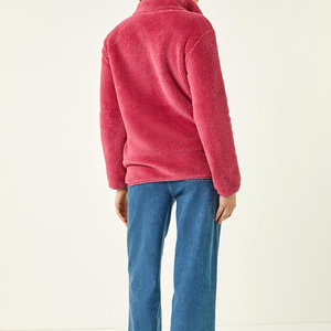 2026 Best Selling Custom Color <b>Women's</b> Zipper Sherpa Canvas Hooded Winter Autumn <b>Warm</b> Breathable Eco-Friendly Standard Bomber - Product Image 2