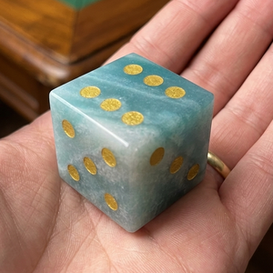 Dados de Amazonita Natural D6, Cubo de Piedra Preciosa, Dados de Cristal Grabados, Juego de Dados Personalizados - Product Image 4