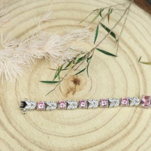 Retro Style Trendy Women's 925 <b>Silver</b> Rhodium Plated Geometric Texture Flex Stretch <b>Bangle</b> with Snake Chain-Gift - Product Image 2