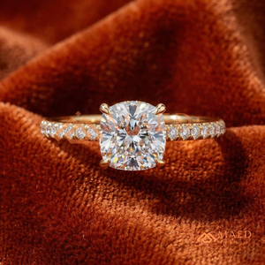 Bague en or avec diamant Moissanite taille coussin pour femme, bague de fiançailles et de mariage, bijoux de luxe cultivés en laboratoire, USA - Product Image 1