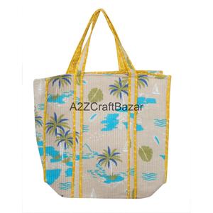 Bolsa de Mano Acolchada de Algodón Ecológico Premium, Duradera, con Rayas, Correa Larga para el Hombro, Suave, 100% Algodón, Personalizable para Fiestas y Exposiciones - Product Image 1