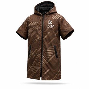 Custom Kids Hooded Swim Parka Changing Robe | Waterproof Windproof Quick Dry Towel Poncho <b>Jacket</b> for Swimming, Surfing & Beach - Product Image 2