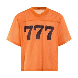 เสื้อยืดคอกลมผู้ชายสีขาว ผ้าฝ้าย 100% ตาข่าย พิมพ์ลาย 777 สีแดง แขนสั้น ทรงโอเวอร์ไซส์ ครอป สไตล์ลำลอง ระบายอากาศได้ดี น้ำหนัก 220 กรัม - Product Image 3