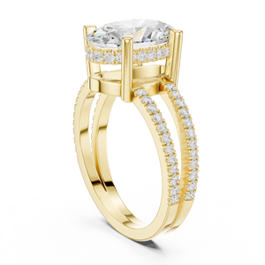 Classic Hot Selling <b>Split</b> Shank 14k Gold IGI Certificate 3 CT Oval Cut E VS1 Lab Grown Diamond Women Engagement Wedding <b>Ring</b> - Product Image 4