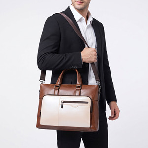 Men Leather Laptop <b>Bag</b> with Front Pocket Men's Leather Laptop <b>Bag</b> for Daily Office Use Men Fashion Leather Laptop Briefcase - Product Image 5