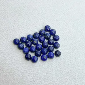 5mm Cabochon bulat kualitas Super halus Lapis Lazuli bersertifikat longgar batu permata Semi mulia dari pemasok India