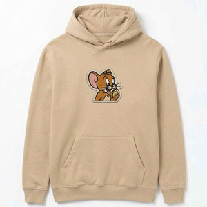 Sweat-shirt à capuche beige pour homme, design personnalisé, coupe classique, décontracté, logo photo personnalisé, respirant, en polaire polyester/coton - Product Image 1