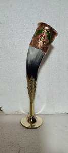 Flûte à champagne artisanale en corne de buffle, verre à vin de luxe en corne naturelle avec tige métallique, vaisselle écologique, vente en gros - Product Image 5