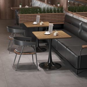 Square Wooden Pedestal <b>Table</b>, Accent Bedside <b>Table</b>, Modern Coffee End <b>Table</b> for Living Room, Bedroom and Balcony (<b>Brown</b>) - Product Image 2