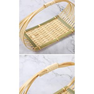 Woven Bamboo Fruit <b>Basket</b> for Kitchen Bread <b>Vegetable</b> Storage <b>Basket</b> Handmade Serving <b>Basket</b> for Home Garden Dining Table - Product Image 4