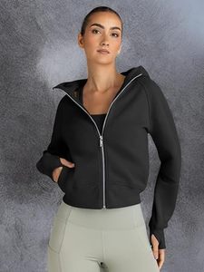 Women's <b>Zip</b> <b>up</b> Hoodies <b>Cropped</b> Jackets 100% Cotton Anti-Pilling Color Blocked Fall Clothes 2026 - Product Image 6