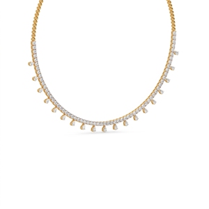 Collier tennis élégant Eternal Dew avec diamants de laboratoire et diamants naturels, en argent sterling 9KT 10KT 14KT 18KT, bijoux pour femmes - Product Image 3