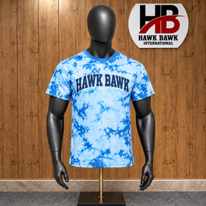 <b>Men</b> Casual Tee Crew Neck Tie Dye T-Shirt Custom Color Short Sleeve Relaxed Fit Regular Fit <b>Blue</b> Patterned Crew Neck Tee - Product Image 1