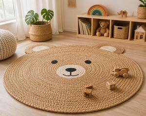 Alfombras de Yute Hechas a Mano 2026, Alfombra de Yute Trenzada de Doble Raya Orgánica, Tapetes Rústicos para Piso, Compre en Línea, Hecho en Bangladesh - Product Image 1