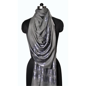 Luxury Fine <b>Wool</b> Sequence Stoles for Women 70x200cms Shawl Soft Lightweight Fashion Scarf 85% Fine <b>Wool</b> 15% Silk - Product Image 1