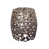 Table d'appoint en aluminium doré au design unique, tabouret, support pour plantes de chambre, meuble de salon