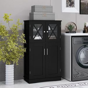 Mueble de Baño Independiente de 4 Puertas con Estantes Ajustables, Muebles de Baño de Primera Calidad - Product Image 5
