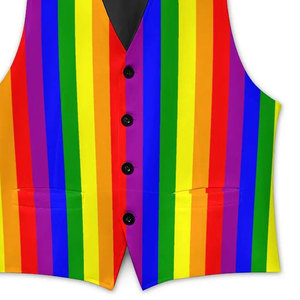 Chaleco Escocés Tradicional para Hombre, Estilo Kilt, con Rayas Arcoíris, Chaleco Colorido con Rayas Verticales - Product Image 4
