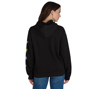 Sudaderas con capucha para mujer, color negro, estampadas, ajustadas, diseño personalizado, calidad premium, tallas grandes, con bolsillos. - Product Image 3
