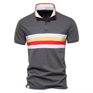 Chemise polo à manches courtes pour homme, style élégant, avec logo personnalisé imprimé, respirante, style décontracté, couleur noire - Product Image 3