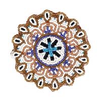Set de table rond brodé moderne et tendance, écologique, avec perles, pour la décoration intérieure