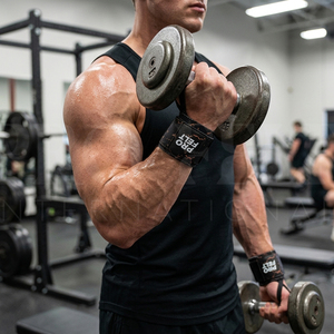 Vente en gros directe d'usine, prix bas, bandes de poignet en cuir véritable, nylon et spandex pour l'entraînement physique, la musculation, avec logo personnalisé, unisexe - Product Image 4