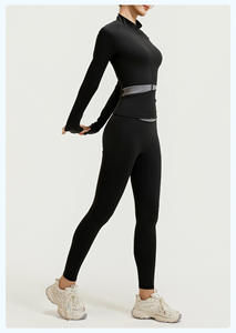 Whole sale Custom Outdoor Fitness Slim Fit Gym Top Long Sleeves Sports Bra <b>Yoga</b> Full Zipper <b>Jacket</b> 3XL <b>Yoga</b> Set for Women 2026 - Product Image 6