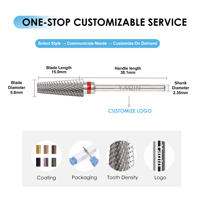 Yaqin 3/32'' 6.0mm Outil de manucure professionnel amélioré 5 en 1 pour la coupe transversale, le retrait et le nettoyage des cuticules, fraise à ongles en carbure de tungstène