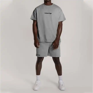 Conjunto de Sudadera y Pantalones Cortos de 2 Piezas para Hombre, Talla Grande, con Logotipo Personalizado, Bordado, Serigrafía, Liso - Product Image 5
