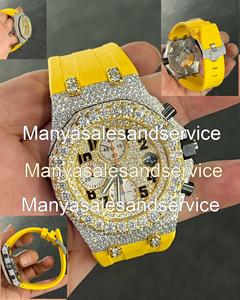 Reloj Cronógrafo de Lujo para Hombre con Incrustaciones de Moissanita, Caja y Correa de Acero Inoxidable en Dos Tonos, Resistente al Agua 10 Bar, Cierre de Pulsera - Product Image 3