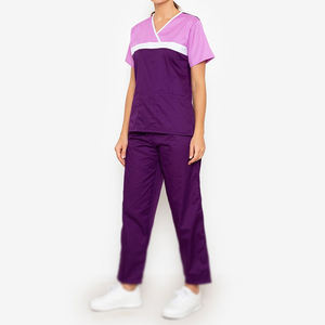Uniforme Médico Unisex/Hombre, Traje de Enfermería de Manga Corta con Cuello Moderno, Pantalones Cómodos para Doctor, Ropa de Trabajo de Lona para Salón de Belleza - Product Image 2