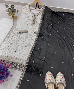 BOUTIQUE COLLECTION GEORGETTE EMBROIDERY SEQUENCE WORK TOP PALAZZO WITH DUPATTA 83757 EID SPECIAL SALWAR KAMEEZ SET AC-7103 - Product Image 3