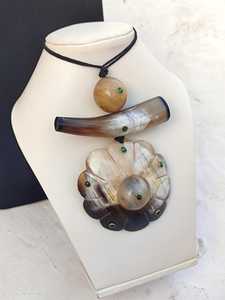 New Arrival Buffalo Ox Horn Necklace Polished Animal Style Bone Jewelry Natural Design <b>Beads</b> Women Girls Wedding - Product Image 3