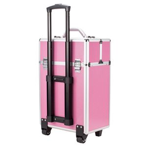 Valigetta per Trucco a 4 Livelli con Scomparti Estensibili, Resistente all'Acqua, Rosa, per Artisti del Makeup - Product Image 4