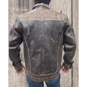 Chaqueta de Cuero Auténtica Original para Hombre, Chaqueta de Motociclista de Cuero Vacuno Negro para Invierno, Proveedor OEM - Product Image 6