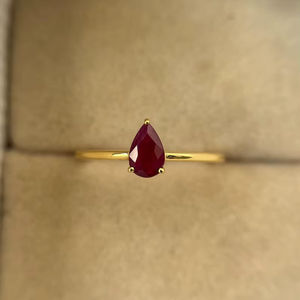 Anillo Excepcional de Rubí Rojo Natural, Rubí de Mozambique, Plata de Ley 925, Chapado en Oro de 14K, para Compromiso o Propuesta de Matrimonio - Product Image 1
