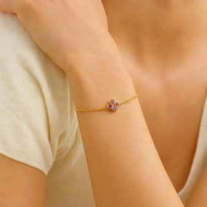 Pulsera con Dijes de Amatista en Plata de Ley 925, Cadena de la Paz, Regalo de Aniversario de Lujo para Mujer - Product Image 4