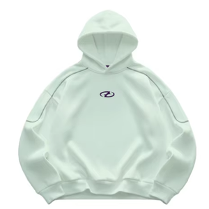 Sudadera con Capucha Oversize de Invierno con Mangas Raglán, Costuras con Ribete y Logotipo Estilizado en el Pecho - Ropa Casual Urbana Tejida para Hombre - Product Image 2